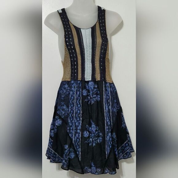 FREE PEOPLE  Katie Crochet Bandana Boho Dress size Xs - Picture 8 of 10